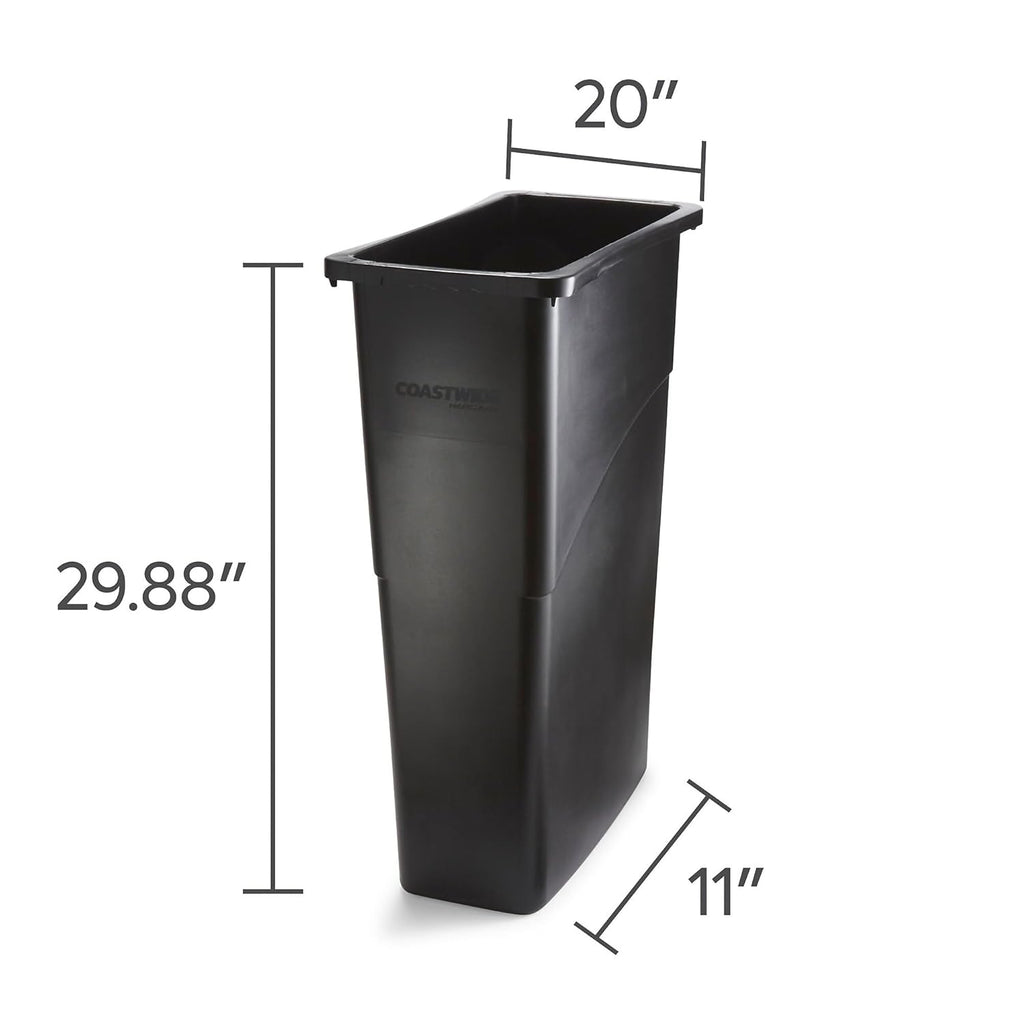 STAPLES COASTWIDE 2625781 Indoor Trash Can Without Lid Black Plastic 23 Gal. (BPR50718)