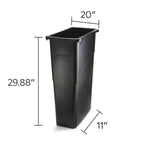 STAPLES COASTWIDE 2625781 Indoor Trash Can Without Lid Black Plastic 23 Gal. (BPR50718)