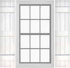 Pontiac Trail Board & Batten Vinyl Shutters (1 Pair) | 11"x63" (3-Board) - Dover White/Paintable | Exterior Window Shutters | Includes Mounting Hardware | Simple Installation | Made in USA