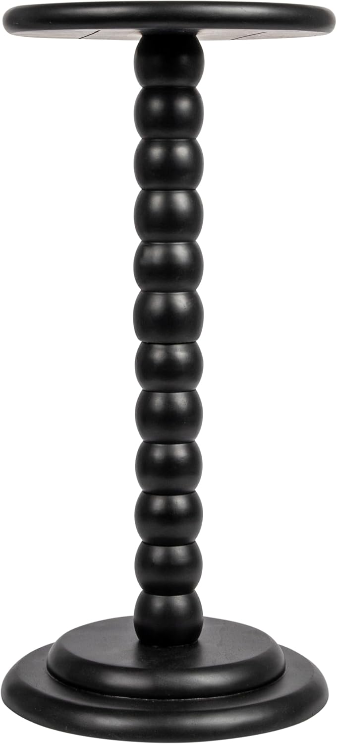 Creative Co-Op Stacked Pedestal Cocktail Side Table, Black