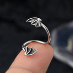 CM Crareesi Mania Bat Twist Helix Earrings 316L Stainless Steel Spiral Barbell 16G Helix Piercing Jewelry for Halloween Conch Tragus Piercing Jewelry