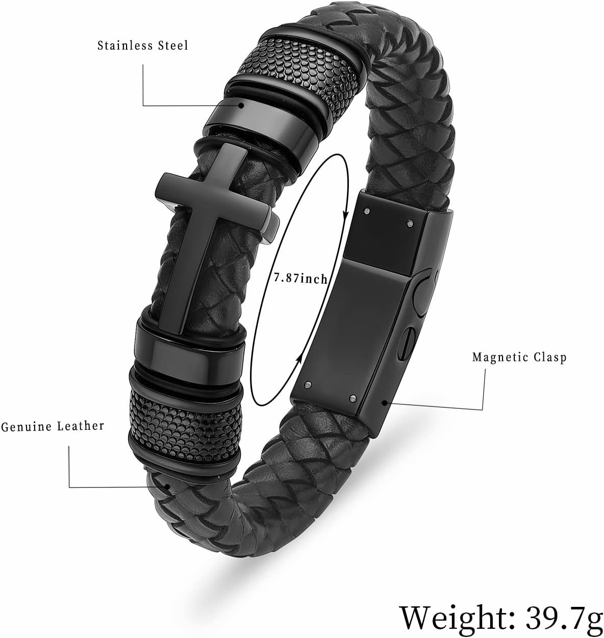 shajwo Cremation Jewelry Cross Urn Bracelet for Ashes for Women Men Keepsake Memorial Cuff Bracelet