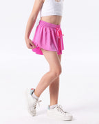 KEREDA Pige Flydende Shorts, Sommerfugl Shorts til Teen Piger med Spandex Foring 2-i-1 til Løb, Fitness, Atletik, Træning 1 Pakke 7-8 År (Hot Pink)