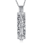 shajwo Cylinder Cremation Jewelry Tree of Life Urn Ashes Necklace for Women Men Vial Cremation Ash Pendant Loved One Memorial Jewelry