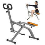 NAYSAYE Entraîneur d'Assistance aux Squats, Machine à Squats Machine à Ramer avec Bandes de Résistance Réglables Écran LCD, Entraîneur d'Exercice Pliable avec Capacité de Charge de 265LBS pour Bureau à Domicile Argenté