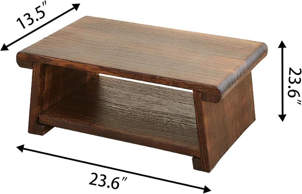 Elegant Japanese Floor Table, Meditation Table with Folding Legs, Smooth Surface, Versatile, Lightweight Paulownia Wood