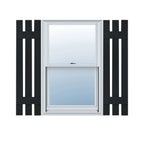 Builders Edge 12"W x 54"H, Persianas Personalizadas de Três Tábuas Espaçadas (2 Ripas) (Por Par), 002 - Preto