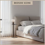 Stable C Table End Table, 23.4" Tall C Shaped Side Table That Slides Under Sofa, Slim Under Couch Table, Modern Industrial Coffee Tray Table for Living Room Bedroom (Small Black)