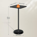 HOOBRO Small Side Table, Square Drink Table, Modern Accent End Table with Pedestal for Small Spaces in Living Room, Bedroom, Sofa Couch, Easy Assembly, Black BB171BZ01