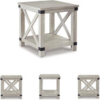 Signature Design by Ashley Carynhurst Rustic Farmhouse End Table, Whitewash