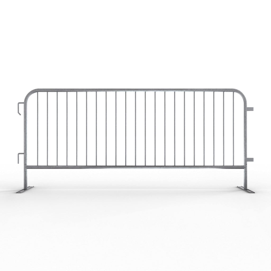 Angry Bull Barricades Metal Interlocking Steel Barricade (8.5 Ft. Heavy Duty, Bridge Feet, Grey Powder Coated, Set of 20)