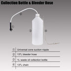 YSTOOL Brake Bleeder Kit Pneumatic Pressure Brake Clutch Fluid Bleeding Tool Set with Master Cylinder Adatpers Air Power Pressurized Oil Change Bleeder Machine and Waste Oil Collection Bottle (Red)