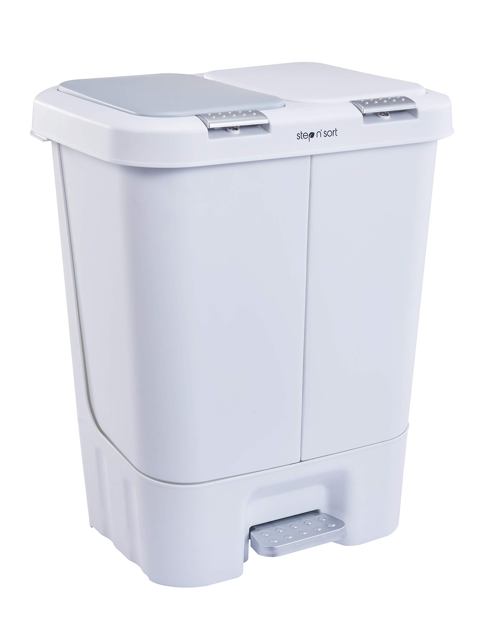 Step N' Sort 11 Gallon, Dual Trash and Recycling Bin with Slow Close Lid,Black,40 Liter,SNS402-B