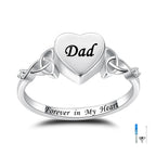 Heart Cremation Ring for Ashes: 925 Sterling Silver Forever in My Heart Carved Urn Keepake Rings Memorial Jewelry for Women Men