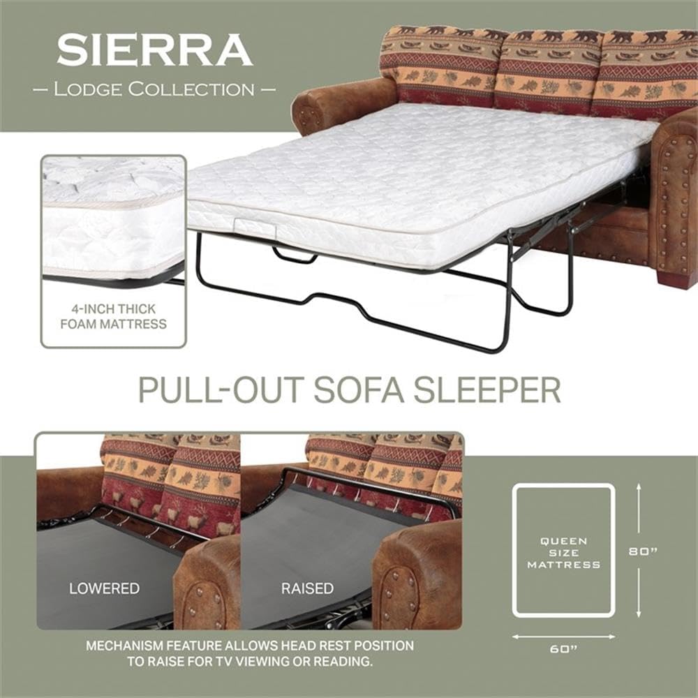 American Furniture Classics 4-Piece Sierra Lodge Sleeper Sofa