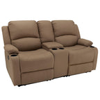 67" Wall Hugger Reclining | RV Theater Seats | Double Recliner RV Sofa & Console | RV Couch | RV Theater Seating | RV Furniture (Powered, Slate)
