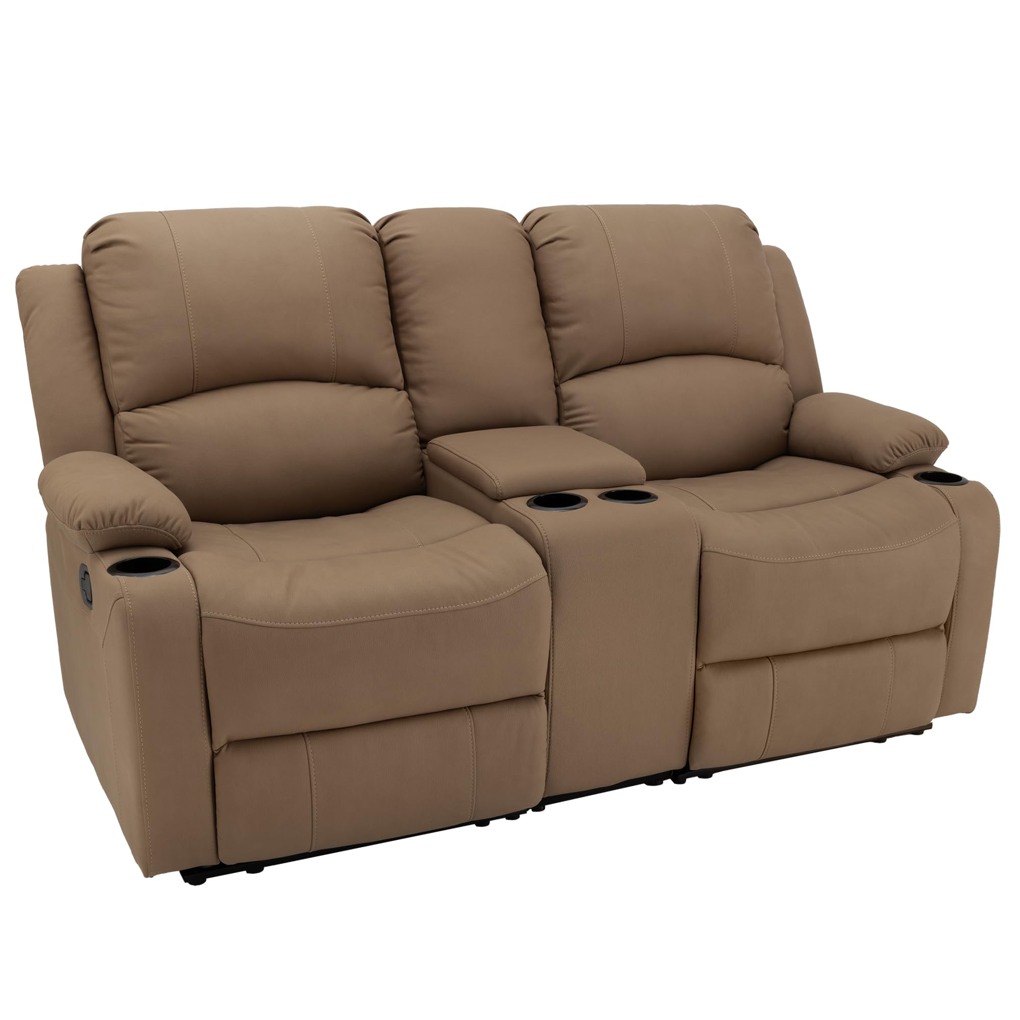 67" Wall Hugger Reclining | RV Theater Seats | Double Recliner RV Sofa & Console | RV Couch | RV Theater Seating | RV Furniture (Powered, Slate)