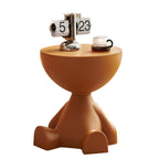 Mini Side Table, Circle Coffee Table, Nightstand, Mini End Tables Accent Living Room Bedroom Balcony Office, Bedside Home Decor for Living Room, Bedroom, Small Spaces, Easy Assembly (Black)