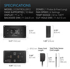 AC Infinity AIRPLATE T9, Quiet Cooling Fan System 18" with Thermostat Control, for Home Theater AV Cabinets