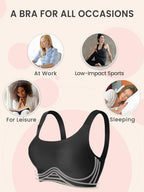 FORLEST Minimizer Bras for Women Full Coverage, Deep Cup Bra Hides Back Fat, Wireless Seamless Bras for Women No Underwire