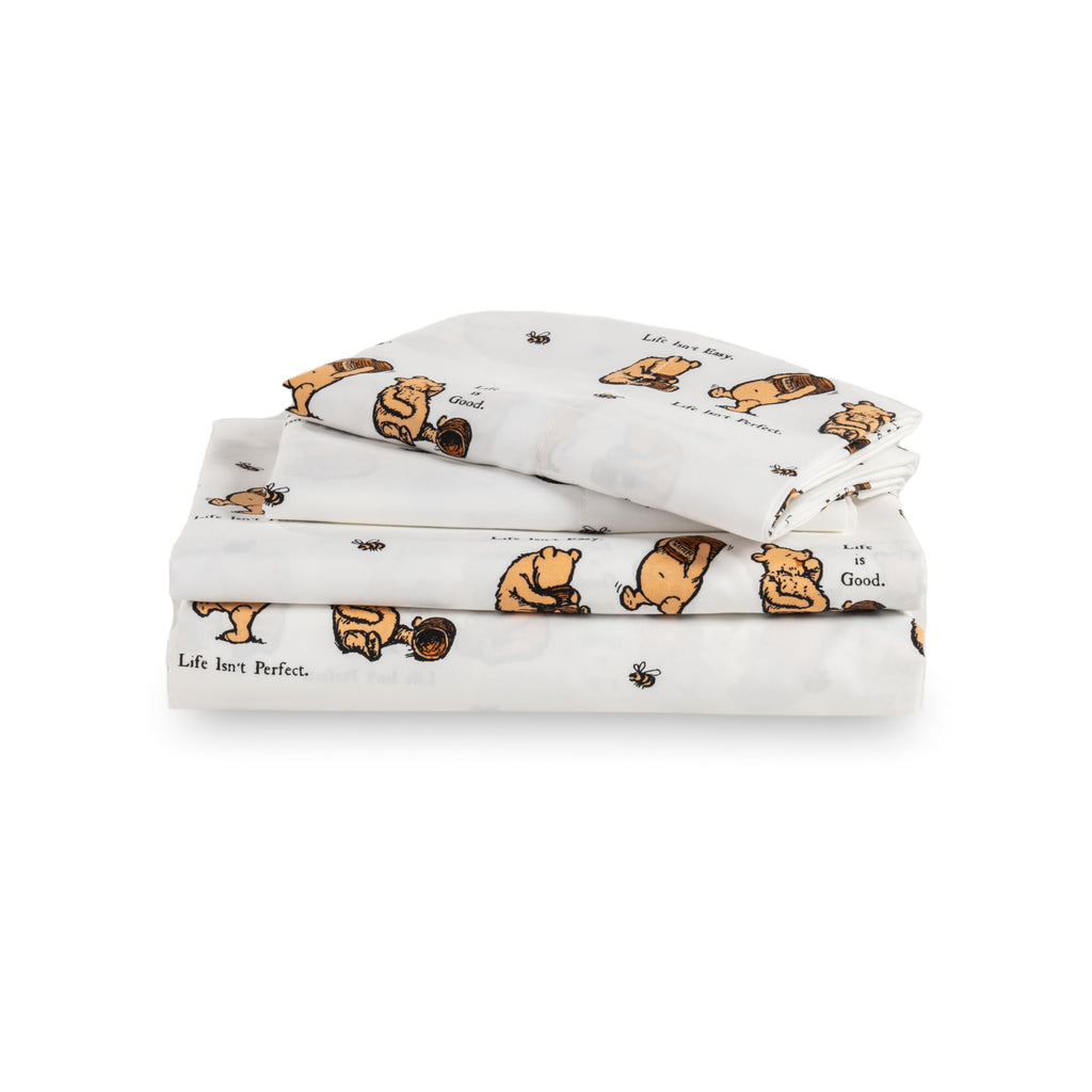 Zestaw pościeli Berkshire Blanket Peanuts® dla dzieci, rozmiar pełny - 4 części, Peanuts® mini pozy i łapy szare, urocze postacie Snoopy nadrukowane na miękkich mikrofibrowych prześcieradłach