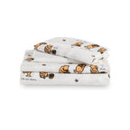 Zestaw pościeli Berkshire Blanket Peanuts® dla dzieci, rozmiar pełny - 4 części, Peanuts® mini pozy i łapy szare, urocze postacie Snoopy nadrukowane na miękkich mikrofibrowych prześcieradłach