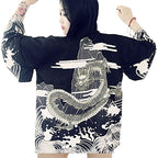 ZooBoo Women Japanese Kimono Cardigan - Harajuku Bathrobe Cardigan Sunscreen Clothes Pajamas Knitting Coat