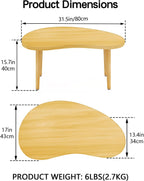 Mango Coffee Table Low Table with 4 Solid Wood Sturdy Legs, Floor Table Desk for Sitting on The Floor, Storage and Living Room Furniture (Natural)