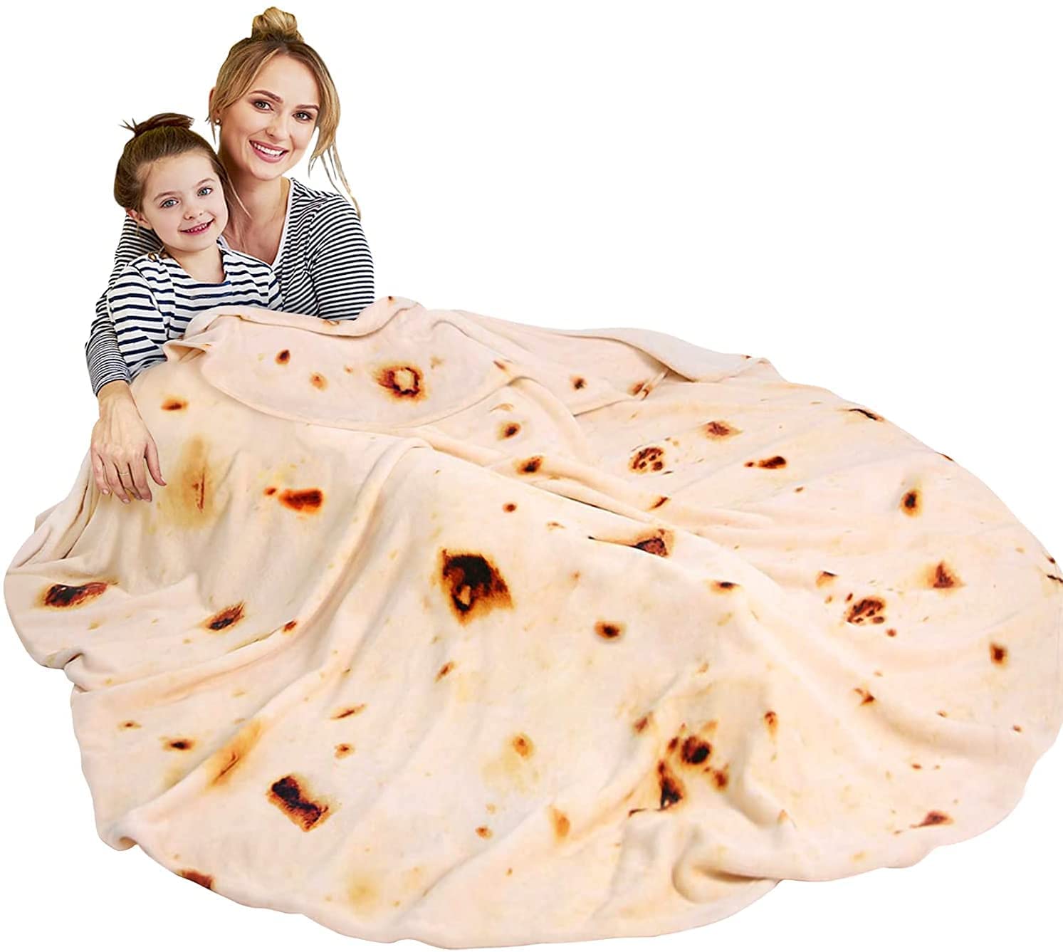 63 inch Giant Tortilla Blanket Double Sided, Tortilla Blanket Adult Size Funny Blankets Food Blankets for Adult Kids, Tortilla Blanket Realistic Food Throw Blanket Kids Throw Blanket