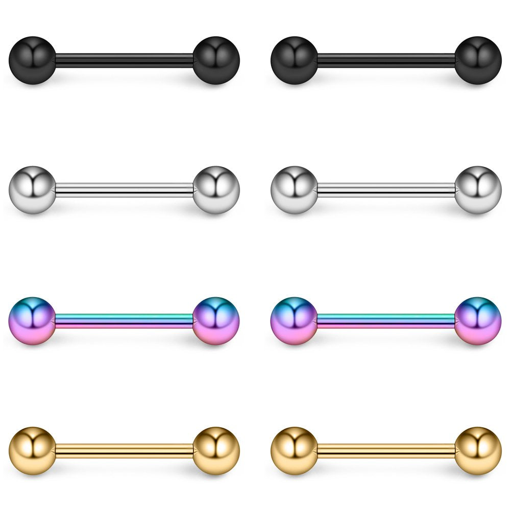 Ruifan 316L Stainless Steel Nipple Shield Barbell Ring Bar Body Piercing 14G