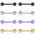 Ruifan 316L Stainless Steel Nipple Shield Barbell Ring Bar Body Piercing 14G