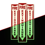 Fire Extinguisher Signs,Safety Sign Sticker glow in the dark 12 Pack 4" X 12" Durable Self Adhesive, Waterproof and UV Protected,for Home, Office or Boat