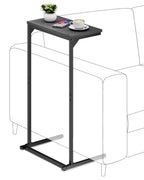 TUTOTAK C Shaped End Table, Tv Tray, Small Side Table, 28.7 inch Tall Couch Table, Tray Table, Sofa Table, Living Room, Bed Room, Brown TB01BB071