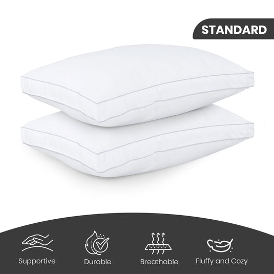 Utopia Bedding Bed Pillows for Sleeping Queen Size (White), Set of 2, Cooling Hotel Quality, Gusseted Pillow for Back, Stomach or Side Sleepers