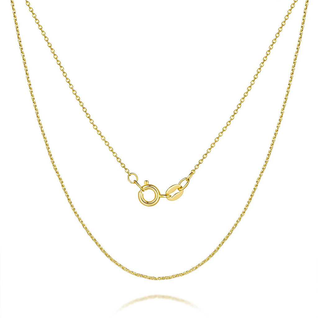 Colar MONA MILANI de Ouro 14K para Mulheres & Colar Masculino Corrente de Ouro 14K para Mulheres Corrente Masculina Colar Elegante Delicado de Ouro Corrente Fina de Cabo Correntes 1mm 16-26 (22in)