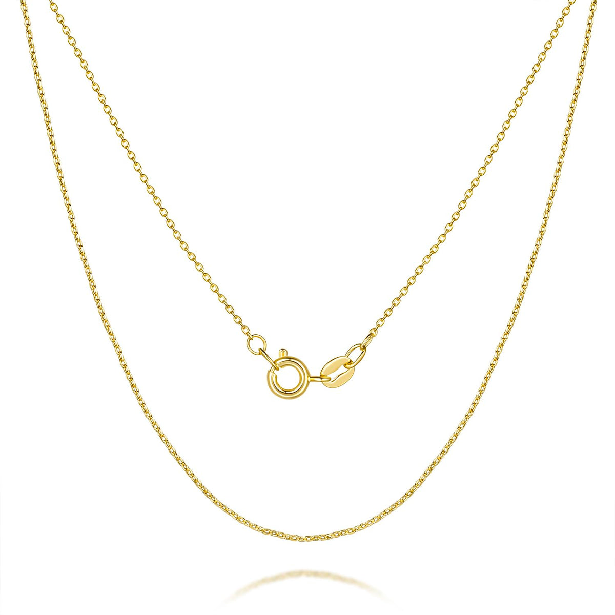 Colar MONA MILANI de Ouro 14K para Mulheres & Colar Masculino Corrente de Ouro 14K para Mulheres Corrente Masculina Colar Elegante Delicado de Ouro Corrente Fina de Cabo Correntes 1mm 16-26 (22in)