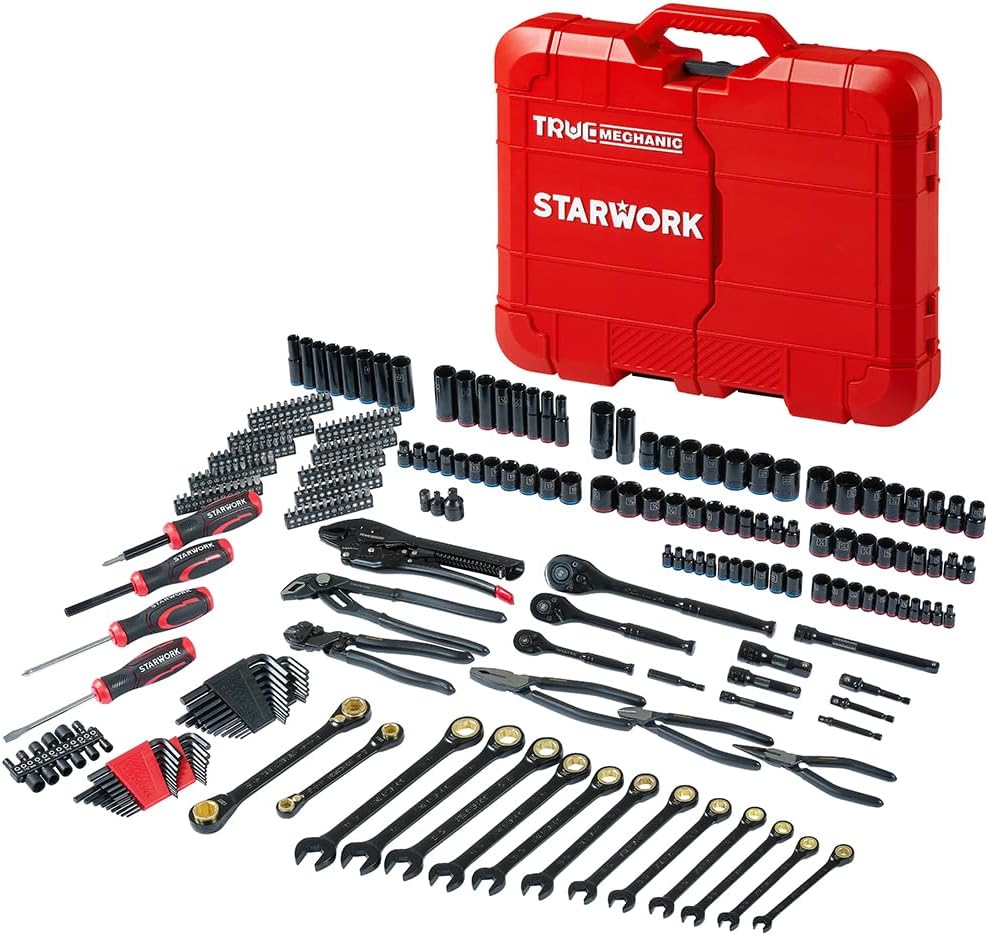 STARWORK TRUE MECHANIC 312-Piece Mechanics Tool Set and Socket Set, Professional, SAE/Metric