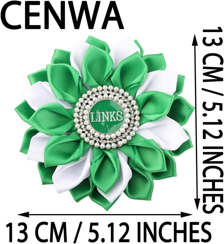 CENWA Sorority Brooch Gift Green Sorority Sister Flower Brooch Pin Greek Sorority Gift for Women