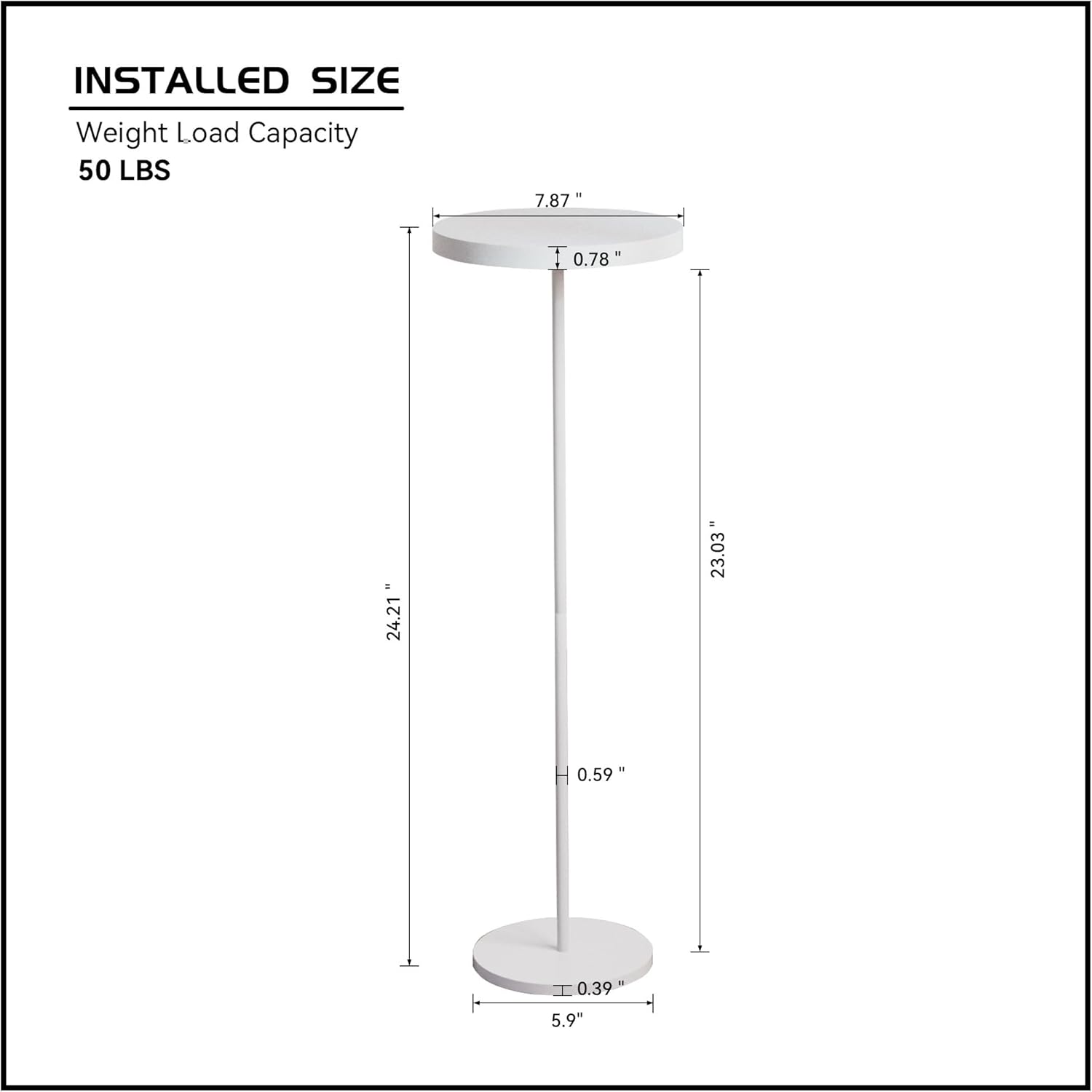 Small Side Table, Metal Round Drink Table, Desktop Diameter 7.87“ for Living Room Bedroom Small Spaces Sofa Couch Chair, White