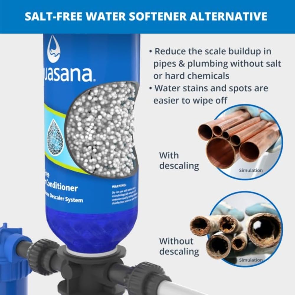 Aquasana Whole House Water Filter System | 1,000,000 Gallons | Salt-Free Softener Alternative | UV, Carbon & KDF | Tackles up to 99.99% Chlorine, Bacteria, Viruses, Sediment & Scale | EQ-1000-AST-UV