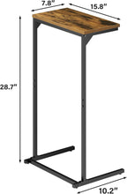 TUTOTAK C Shaped End Table, Tv Tray, Small Side Table, 28.7 inch Tall Couch Table, Tray Table, Sofa Table, Living Room, Bed Room, Brown TB01BB071