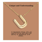 BOLAGTIER Bubble Letter Halskette Goldbeschichteter Ballon Anfangsbuchstabe Massiver Bubble Alphabet Anhänger Halskette Trendiger Schmuck Geschenk für Frauen (U, Gold)