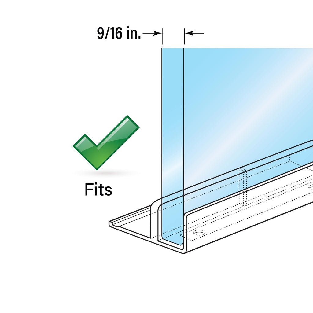 Prime-Line M 6221 Sliding Shower Door Bottom Guide, 5/8 In. Channels, Plastic Construction (Single Pack)