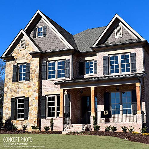 Ekena Millwork RBJ06S11X050RWR TimberCraft Zwei 5 3/8" Bretter Verbundene Board-n-Batten, Rustikale Holzläden (pro Paar), 10 3/4"B x 50"H, Grob gesägte Western Red Cedar