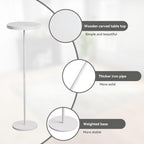 Small Side Table, Metal Round Drink Table, Desktop Diameter 7.87“ for Living Room Bedroom Small Spaces Sofa Couch Chair, White