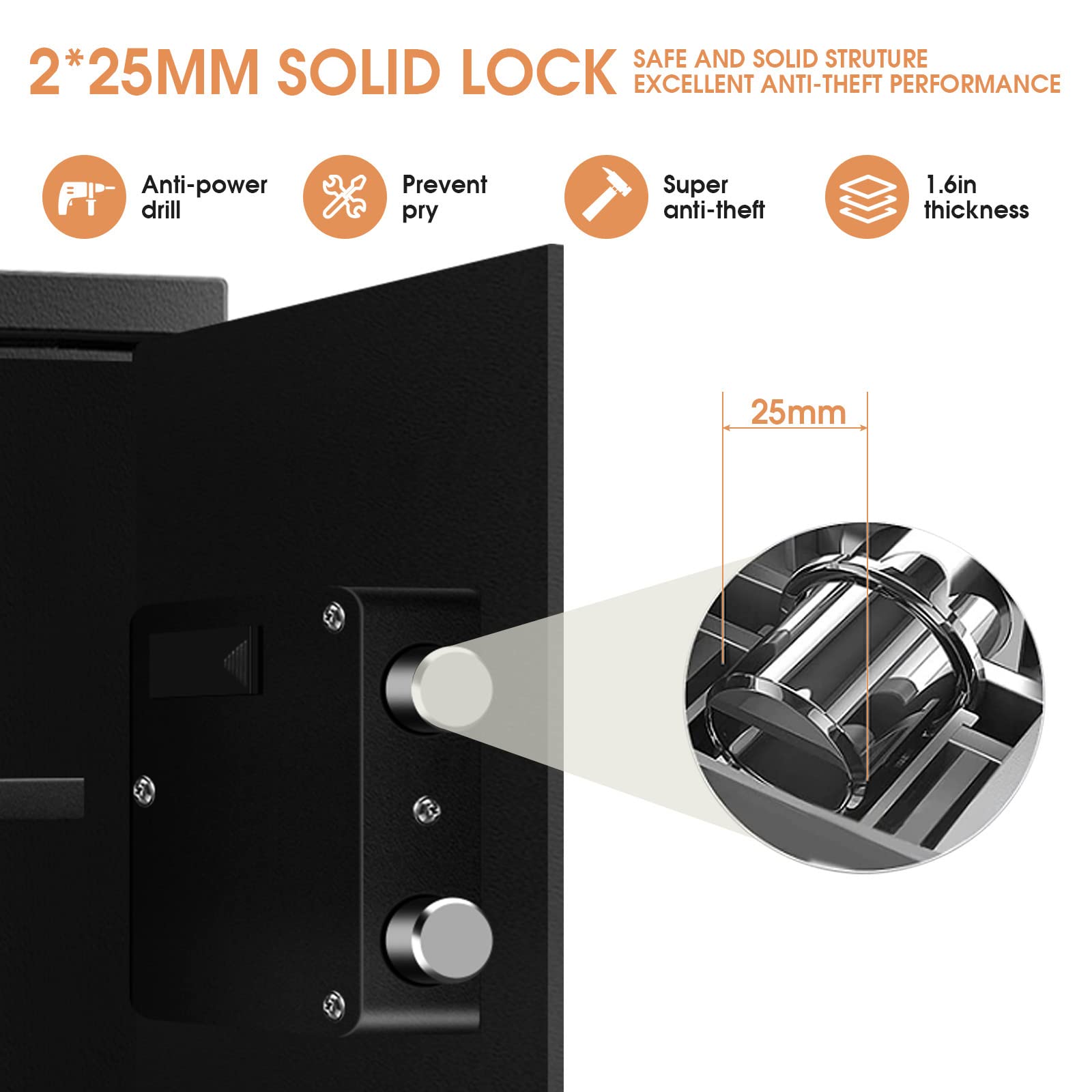 3.0 Cubic Feet Large Safes for Home Use Fire and Water proof, Digital Security Safe with Key and Combination, Home Safes Water and Fireproof for Firearm Medicine Money Valuables