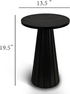 Small Pedestal Side Table, Round Modern Drink Table for Small Space Living Room, Bedroom (Black)