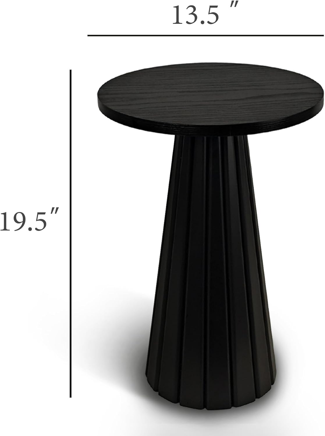 Small Pedestal Side Table, Round Modern Drink Table for Small Space Living Room, Bedroom (Black)