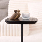 Pedestal Side Table, Small Drink Tables Pedestal Stand, Black Square Mini End Table, Cocktail Martini Coffee Tables, Tiny Side Table for Living Room,Small Spaces,Sofa,Couch