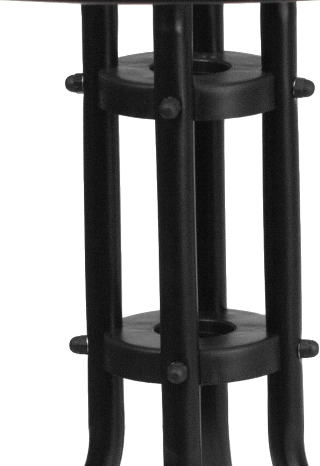 Flash Furniture Barker 28'' Round Tempered Glass Metal Table with Black Rattan Edging